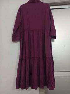 Purple Tiered Maxi Dress, Size Large