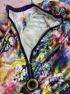 Boho Fairycore Satin Shrug Maximalist Floral Print