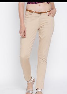 Beige Casual Pants