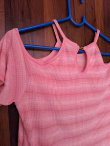 Cute Pink Off Shoulder Top