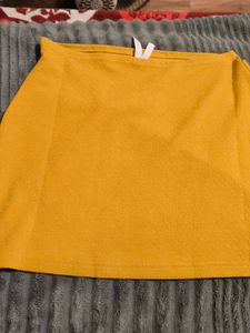 Mustard Knot Mini Skirt
