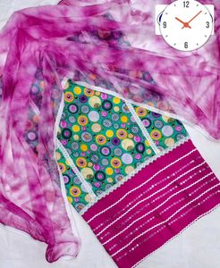Punjabi Cotton Suits With Tye Dye Duppata