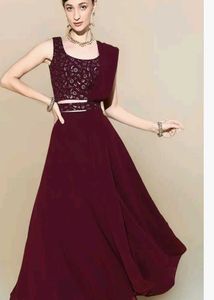 Elegant Maroon Maxi Dress