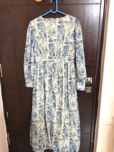 Blue Floral Print Maxi Dress(silver Butis)