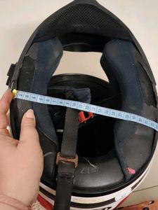 HJC Helmet - Red and White Design with Visor