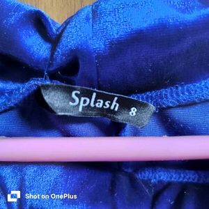 premium Blue Velvet Leggings