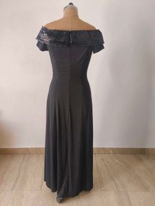 Black Sequin Off-Shoulder Gown