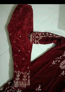 velvet bridal heavy kurti pant sets