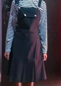 Cute Black dungaree Dress