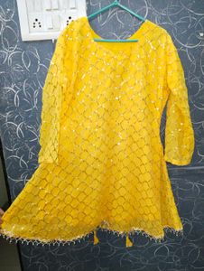 Lavish Yellow Colour Peplam Dress With Duptta