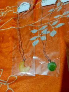 Moon & Circle Pendant Necklace Set