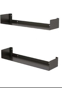 Set of 2 Wall Mount Metal U Shape Book/DVD Shelf