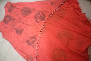 Orange Sleeveless Casual Dress