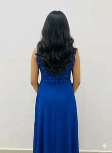 Elegant Blue Lace Dress