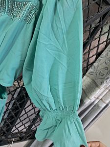 AND Teal A-line Dress
