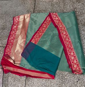 New Elegant Green Banarasi Saree
