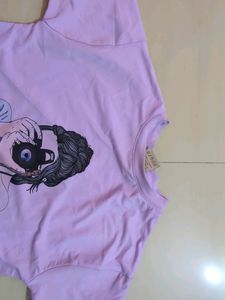 Purple Tshirt For Women On Jeans