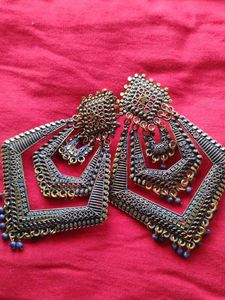 Bluish Golden Earings Set
