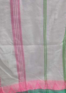 Elegent Cotton Pink Striped Saree