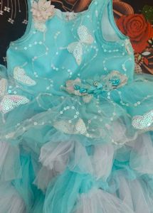 Beautiful Sky Blue Party Gown for Baby Girl