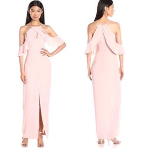 Pink Cold Shoulder Maxi Dress