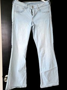 H&M Bootcut Low Waist Light Wash Jeans
