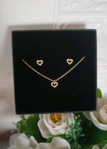 Dainty Heart Necklace & Earring Set