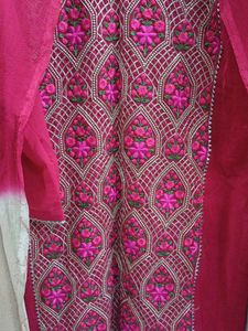 Embroidered Stitched Kurta Set