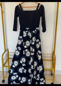 Heavy Quality Blue Floral Maxi Dress