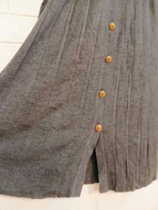 Vintage Gray Button-Down Dress