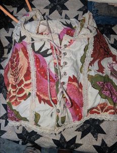 Floral Lace-Up Cordset