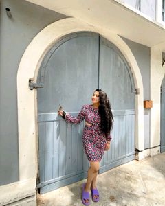 Floral Printed Stylish Dress For Women