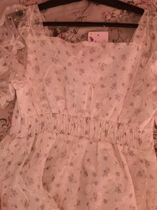 Off White Flower Maxi Dress