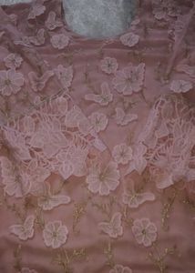 Pink Floral Dress Material
