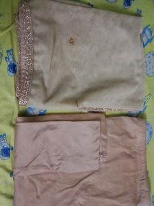 Tan Golden Chudidar And Net Duppata