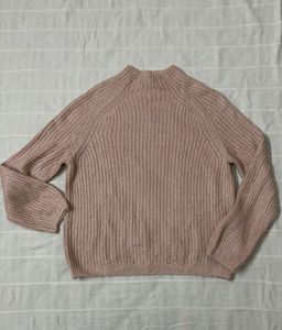 H&M Shiny Peach Cable Knit Sweater