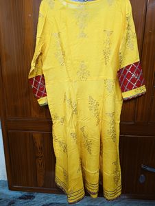 Yellow Flair Kurti With Plazo