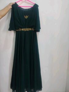 Elegant Emerald Green Long Flowy Dress! Like New!!