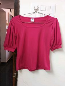 Cute Pink Puff Sleeve Top