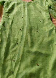 Green Tunic with Gold Beading