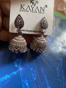 Kayan Oxidised Jhumka Earrings