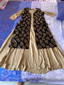 Shree Beige Ethnic Dress With Jacket