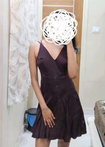 Miss Selfridge satin purple strappy dress