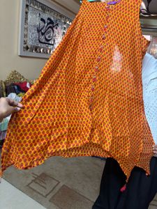 Paper Silk Asymetrical Kurta Set