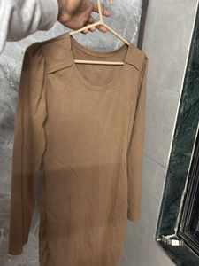 Brown Long Sleeve Dress