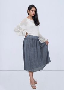 Grey Flared Skirt
