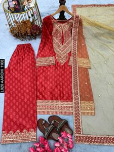 Chinon Silk Kurta Plazo Set😍❤️