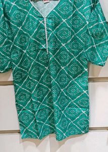 Green Printed Kurta