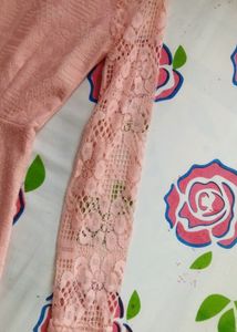 Korean pink lace dress