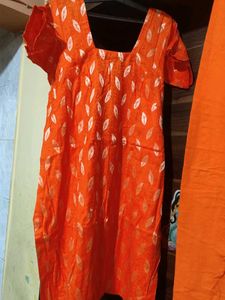Orange Kurti With Leggings